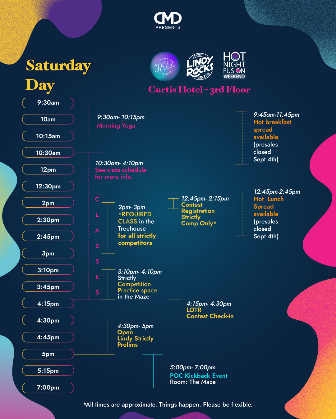 DJF LOTR HNF Schedule SAT Day